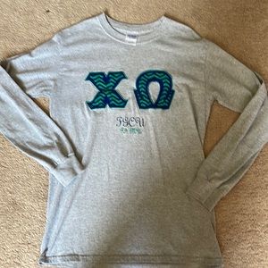 FGCU Chi Omega long sleeved Greek letter shirt-Size S. Smoke-free home